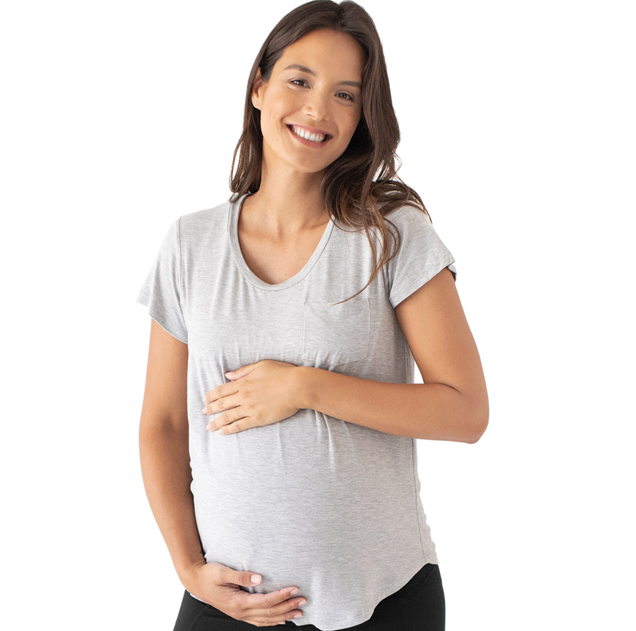 Heather Grey Everyday Nursing & Maternity Pocket Tee