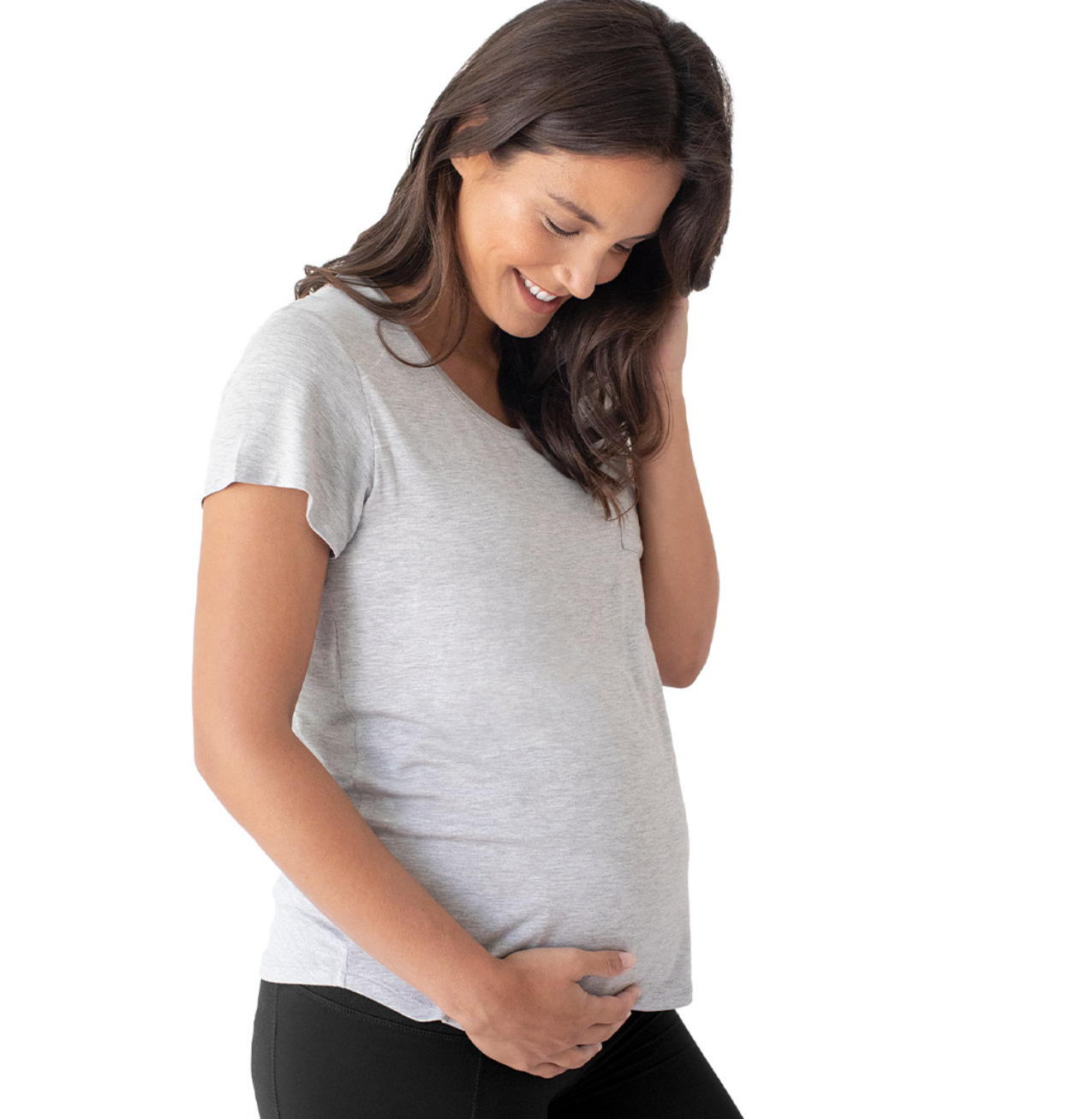 Heather Grey Everyday Nursing & Maternity Pocket Tee