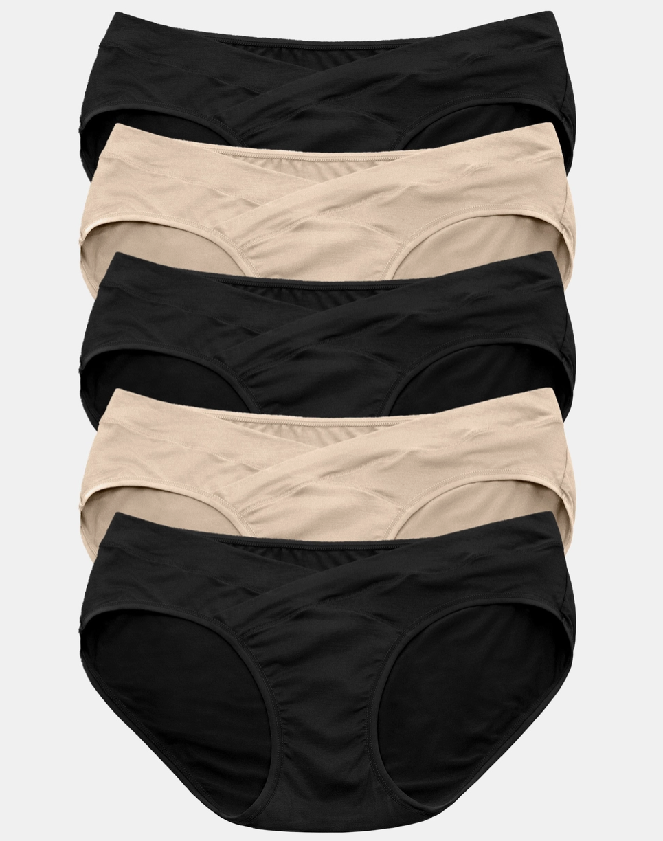 Under The Bump Bikini Underwear - Black/Beige