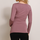 Mauve V-Neck Side Ruched Long Sleeve Maternity Top