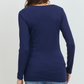 Navy V-Neck Side Ruched Long Sleeve Maternity Top