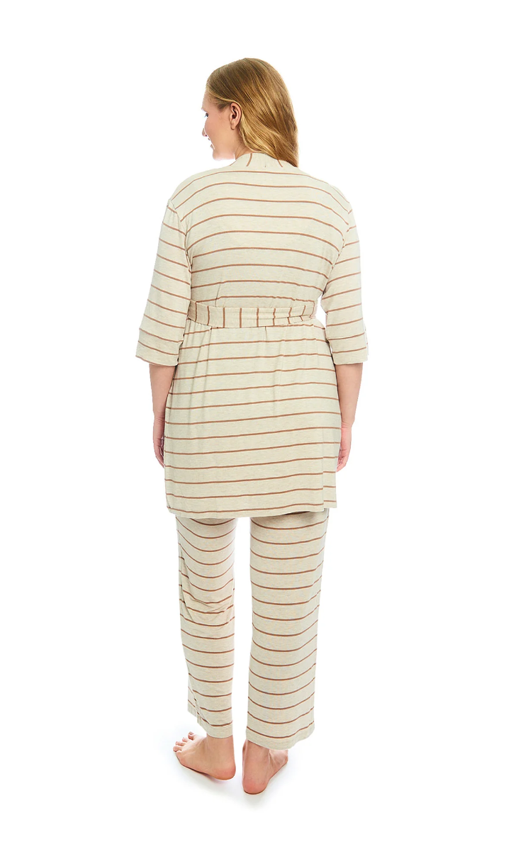 Mocha Stripe Analise 5-Piece PJ Set