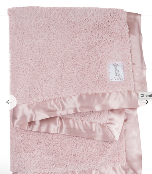 Dusty Pink Chenille Baby Blanket