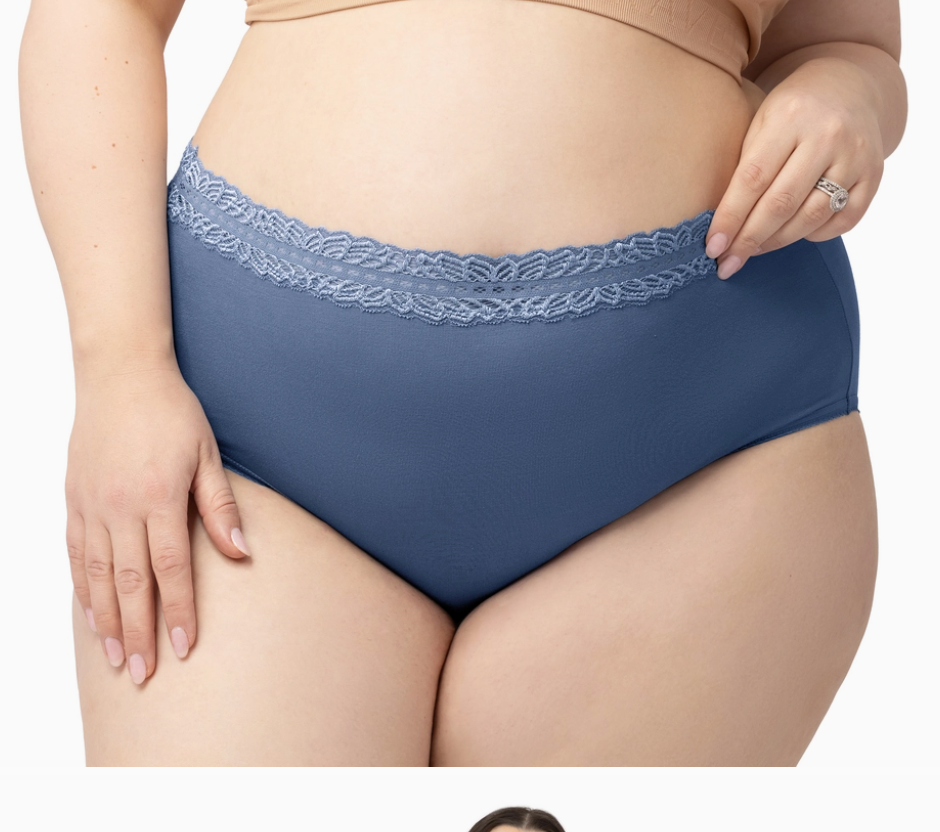 High-Waisted Postpartum Recovery Pantie - Periwinkle