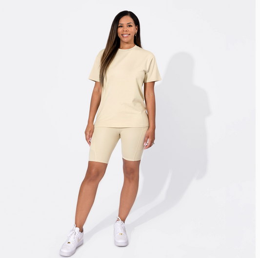 Oat Mama Oversized Tee & Biker Shorts Set