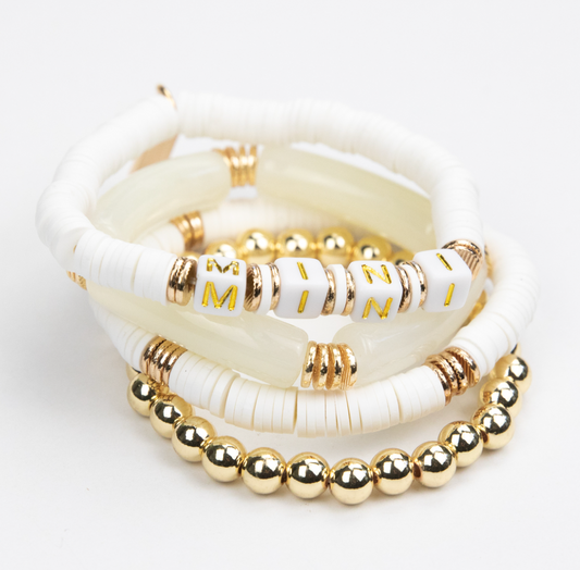 MINI Tubular Bracelet Set - White