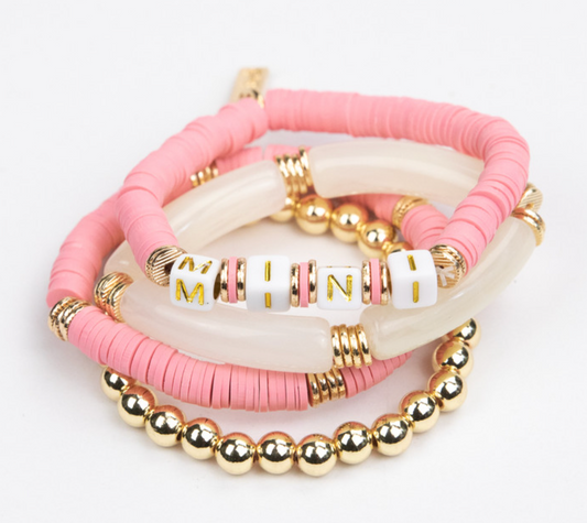 MINI Tubular Bracelet Set - Pink