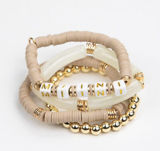 MINI Tubular Bracelet Set - Taupe