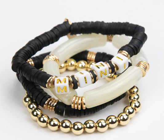 MINI Tubular Bracelet Set - Black