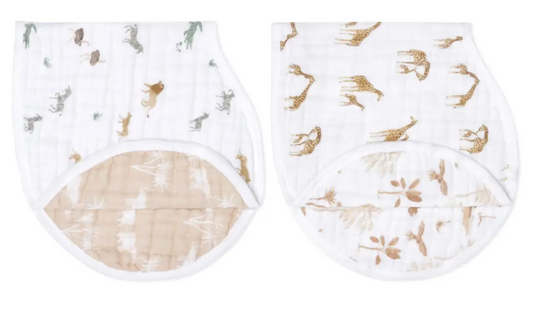 Safari Dreams 2-Pack Classic Burpy Bibs