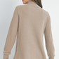 Taupe Half Zip Ribbed Maternity Top