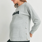 Heather Grey Mama Nursing Pullover Crewneck