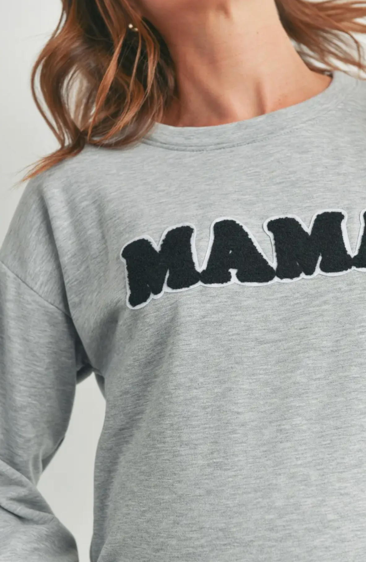 Heather Grey Mama Nursing Pullover Crewneck