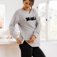 Heather Grey Mama Nursing Pullover Crewneck