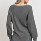 Charcoal Ribbed Long Sleeve Maternity Top