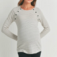 Ivory Striped Long Sleeve Maternity & Nursing Top