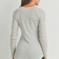 Ivory Striped Long Sleeve Maternity & Nursing Top