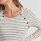 Ivory Striped Long Sleeve Maternity & Nursing Top