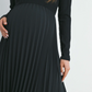 Long Sleeve Pleat Skirt Maternity Dress