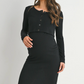 Ribbed Crop Cardigan And Dress Maternity Set