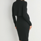 Ribbed Crop Cardigan And Dress Maternity Set