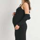 Ribbed Crop Cardigan And Dress Maternity Set