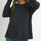 Black Side Slit Maternity Pullover