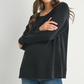 Black Side Slit Maternity Pullover