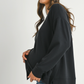 Black Side Slit Maternity Pullover