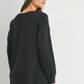 Black Side Slit Maternity Pullover