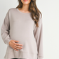 Mocha Side Slit Maternity Pullover