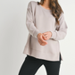 Mocha Side Slit Maternity Pullover