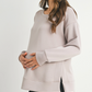 Mocha Side Slit Maternity Pullover