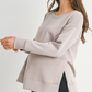 Mocha Side Slit Maternity Pullover