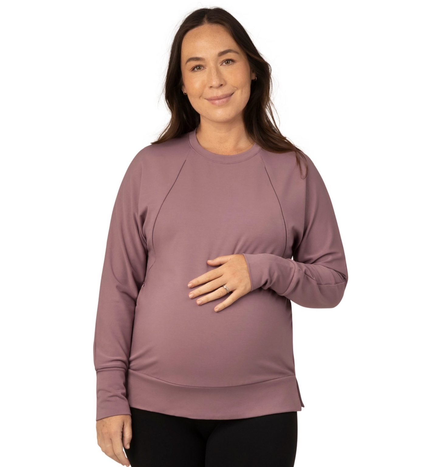 Bamboo Nursing & Maternity Crew Pullover - Twilight