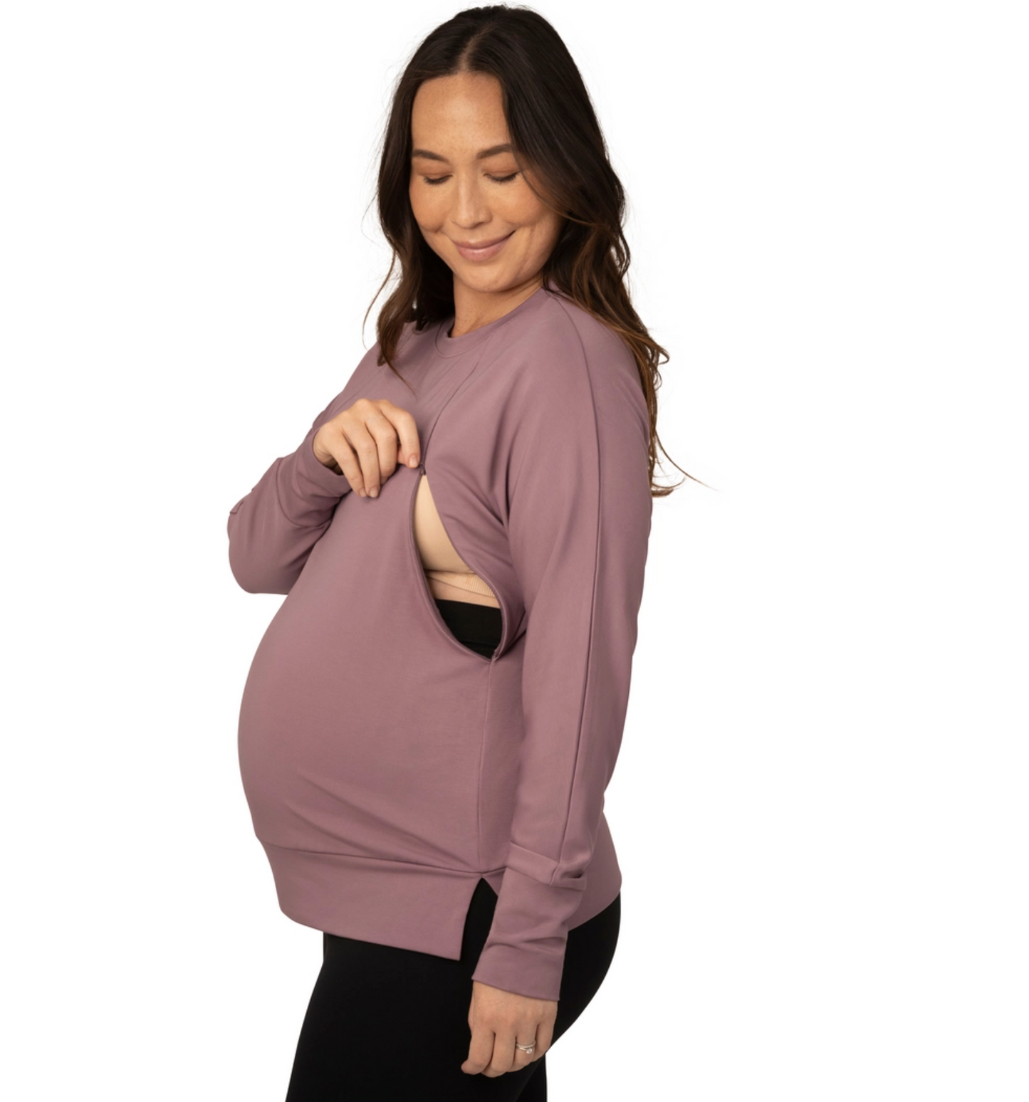 Bamboo Nursing & Maternity Crew Pullover - Twilight