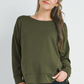 Olive Side Slit Maternity Pullover