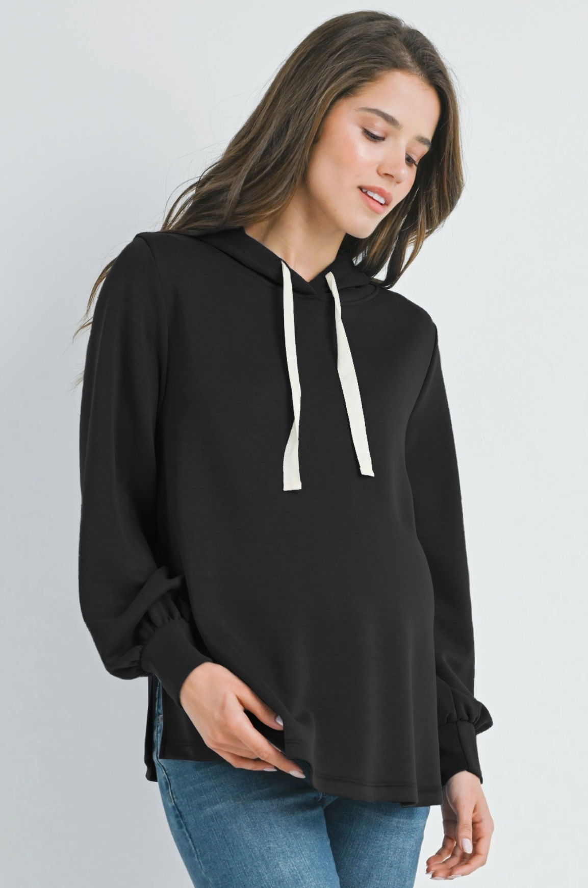 Black Classic Maternity Hoodie