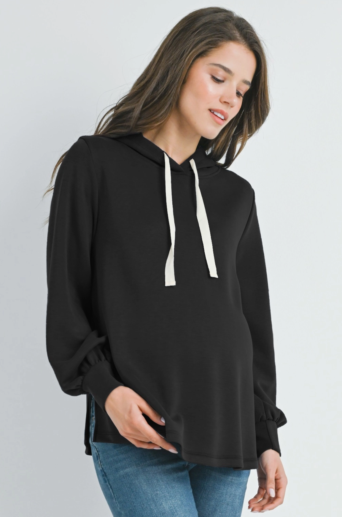 Black Classic Maternity Hoodie