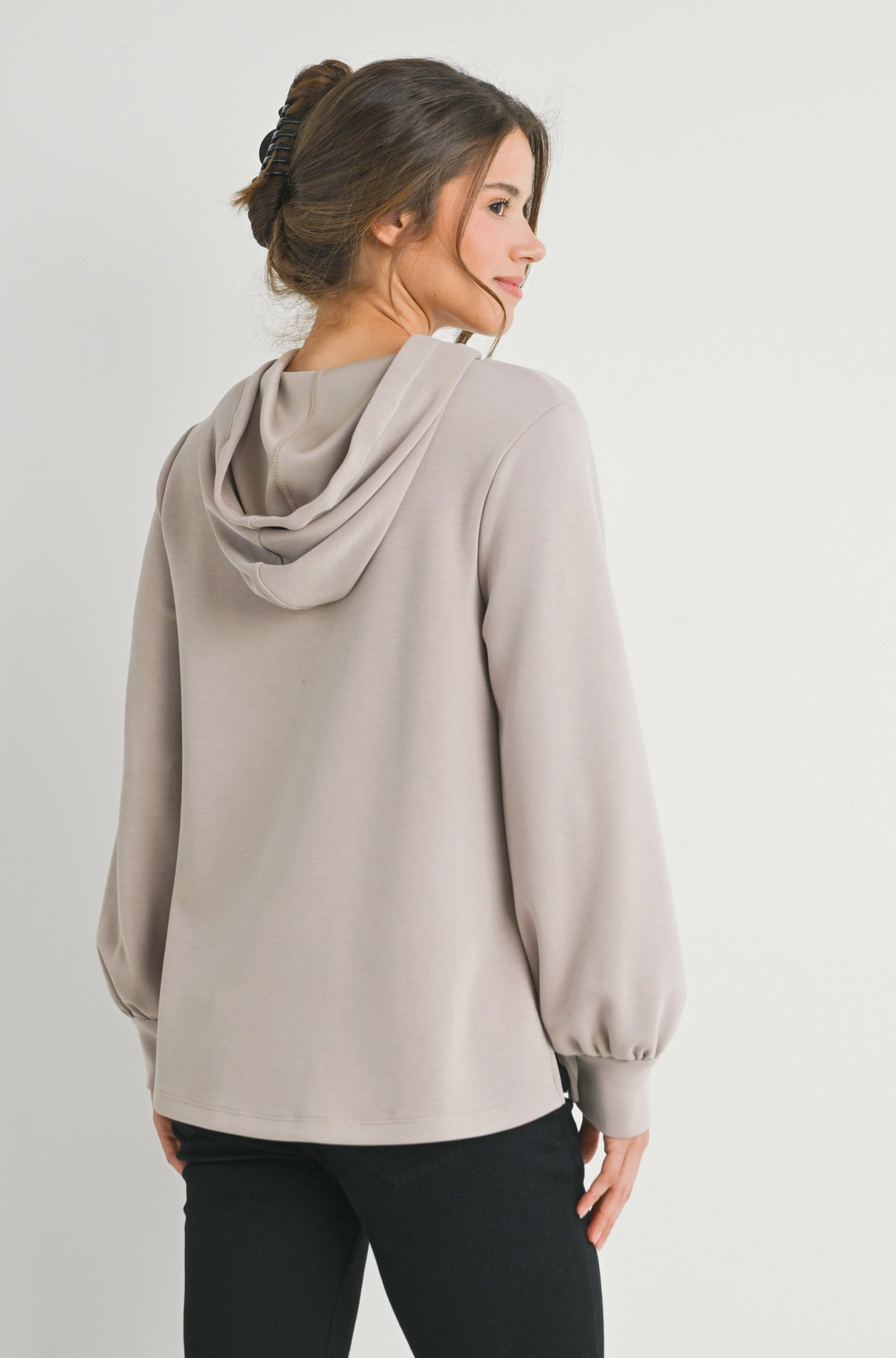 Light Taupe Classic Maternity Hoodie