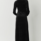 Black Velvet Long Sleeve Maternity Dress