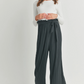 Dark Grey Pleated Wide Leg Maternity Pants