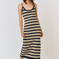 Natural/Black Stripe Knit Tank Dress
