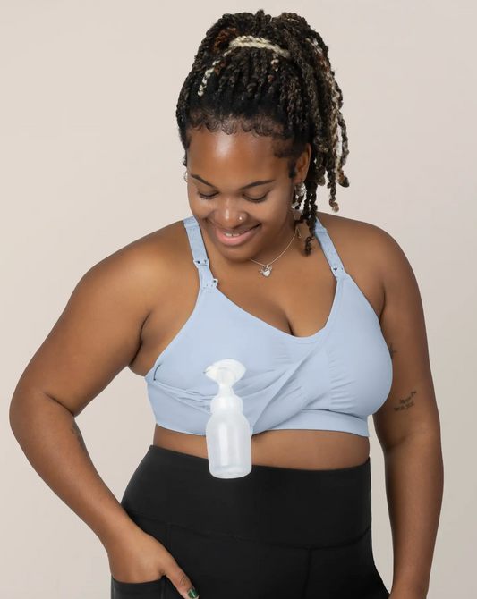 French Blue Hands-Free Pumping & Nursing Sports Bra