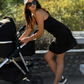 Black Stevie Active Racerback Nursing Dress