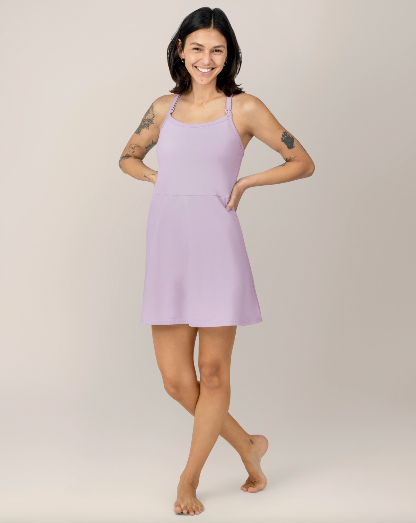Lavender Mist Stevie Active Racerback Nursing Dress
