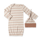 Mocha Stripe Carolyn Gown 4-Piece Set