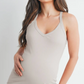 Taupe V-Neck Racerback Tank