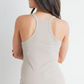 Taupe V-Neck Racerback Tank