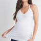 White V-Neck Racerback Tank